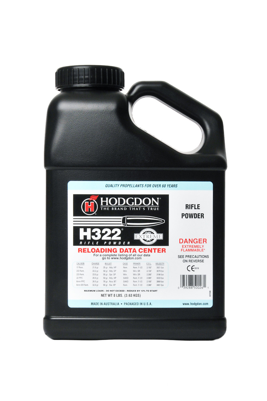 Hodgdon H322 Smokeless Gun Powder 1&8 LB - Image 2