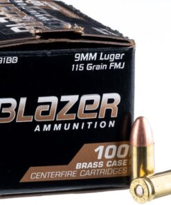 500 Rounds of 9mm Ammo by Blazer Brass - 115gr FMJ