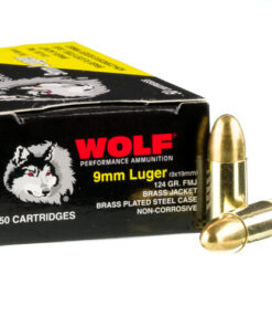 1000 Rounds of 9mm Ammo by Wolf - 124gr FMJ ***STEEL CASES***