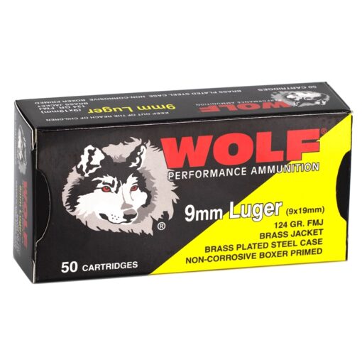 1000 Rounds of 9mm Ammo by Wolf - 124gr FMJ ***STEEL CASES*** - Image 2