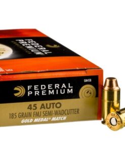 50 Rounds of .45 ACP Ammo by Federal Gold Medal Match - 185gr FMJSWC