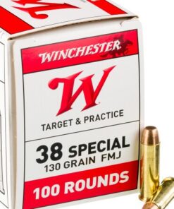 100 Rounds of .38 Spl Ammo by Winchester - 130gr FMJ