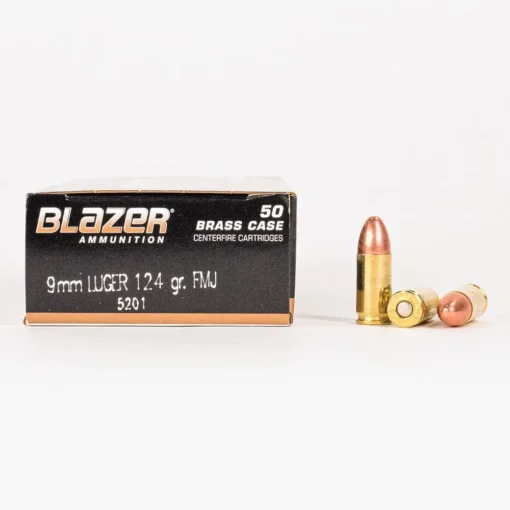 1000 Rounds of 9mm Ammo by Blazer Brass - 124gr FMJ