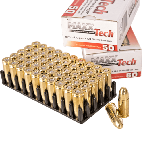 500 Rounds of 9mm Ammo by MAXXTech Brass - 115gr FMJ - Image 2