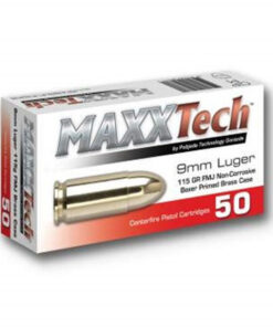 500 Rounds of 9mm Ammo by MAXXTech Brass - 115gr FMJ