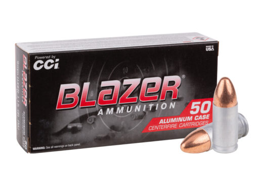 1000 Rounds of 9mm Ammo by Blazer Aluminum - 115gr FMJ