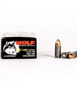 1000 Rounds of 9mm Ammo by Wolf Performance (Steel Case) - 115gr FMJ