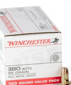 100 Rounds of .380 ACP Ammo by Winchester - 95gr FMJ