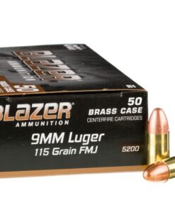1000 Rounds of 9mm Ammo by Blazer Brass - 115gr FMJ