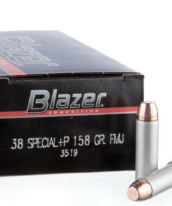 1000 Rounds of .38 Spl +P Ammo by Blazer - 158gr FMJ