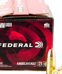 100 Rounds of 9mm Ammo by Federal American Eagle - 124gr FMJ