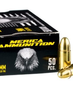 50 Rounds of 9mm Ammo by Merica - 124gr FMJ