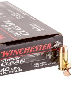 500 Rounds of .40 S&W Ammo by Winchester Super Clean - 120gr Lead-Free FMJ