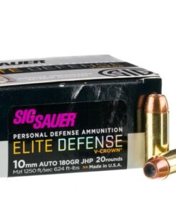 20 Rounds of 10mm Ammo by SIG Sauer V-Crown - 180gr JHP