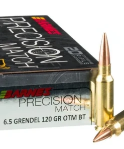20 Rounds of 6.5 Grendel Ammo by Barnes Precision Match - 120gr OTM BT