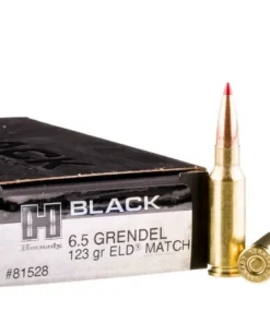 20 Rounds of 6.5mm Grendel Ammo by Hornady Black - 123gr ELD Match