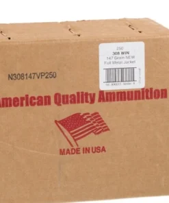 250 Rounds of .308 Win Ammo by American Quality Ammunition - 147gr FMJ