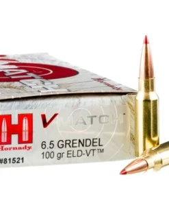 20 Rounds of 6.5 Grendel Ammo by Hornady V-Match - 100gr ELD-VT