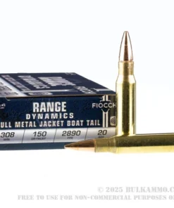 200 Rounds of .308 Win Ammo by Fiocchi - 150gr FMJBT