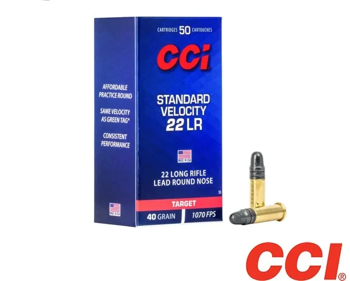 CCI Standard-Velocity .22LR 40gr. LRN (500rds & 1000rds)