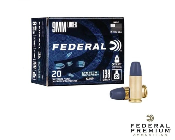 Federal Syntech Defense 9mm 138gr. SJHP 20rds