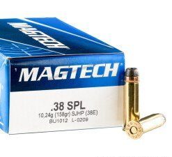 38 Spl Ammo by Magtech - 158gr SJHP 50rds